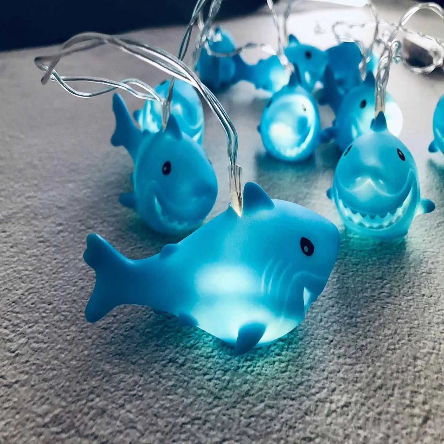 1.65M Shark LED String Light for Child Room Lamp Garland Baby Shower Decor Birthday Christmas Holiday Party Decor 10Led Lights