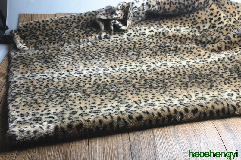 Half Meter Price 2cm Leopard Plush Faux Fur Fabric, Imitation Fur Clothing Fabric