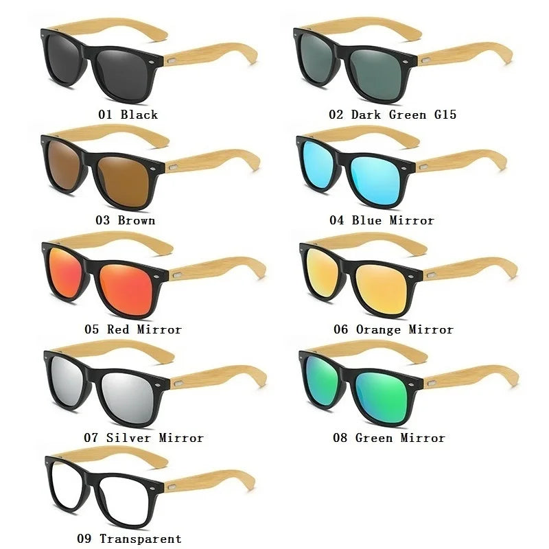 High-Quality Bamboo Wood Sunglasses Man Woman Classic Vintage Wooden Driving Male Sunglass Luxury Brand Designer Sun Glasses