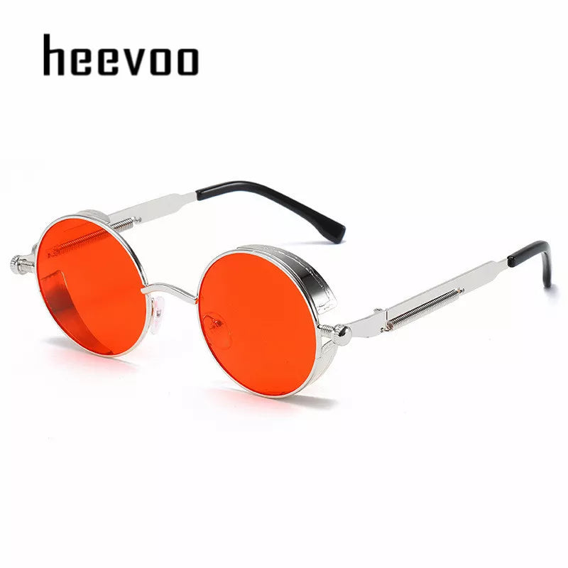 Metal Steampunk Sunglasses Men Women Fashion Round Glasses Brand Designer Vintage Sun Glasses High Quality Oculos De Sol 2021