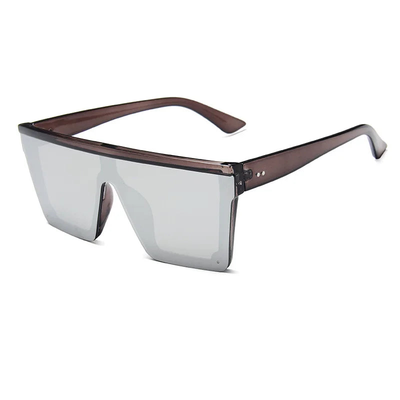 SHAUNA Flat Top Classic Square Sunglasses Woman Brand Designer Purple Mirror Coating Shades UV400