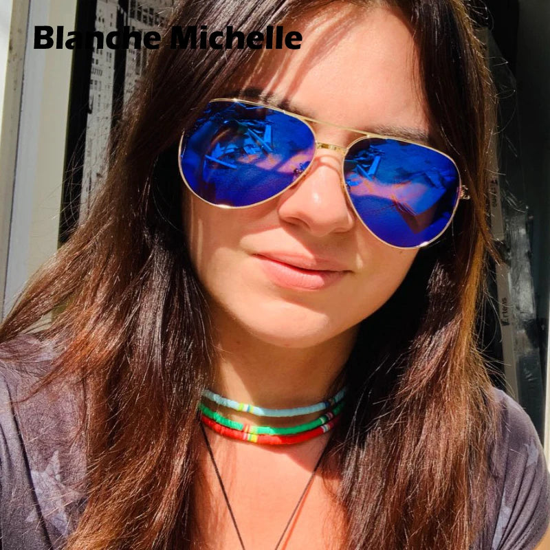 High Quality Pilot Sunglasses Women Polarized UV400 Sunglass Mirror Vintage Sun Glasses 2024 Sunglasses Woman Okulary With Box