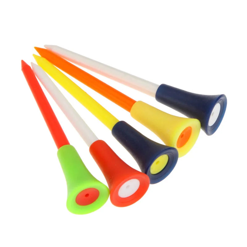 100 Pcs/Pack Plastic Golf Tees Multi Color 8.3CM Durable Rubber Cushion Top Golf Ball Holder Golf Accessories