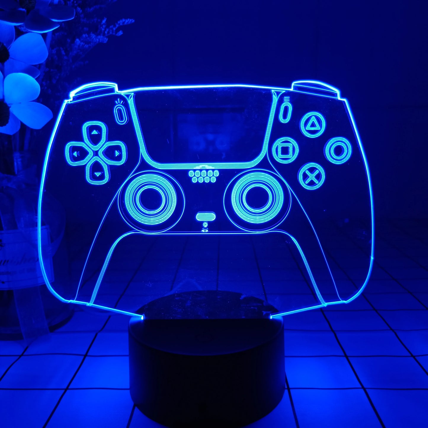 3D Night Lamp Gaming Room Desk Setup Lighting Decor Gamepad Icon LED Light Atmosphere Table Bedside Night Lamps Kids Gift