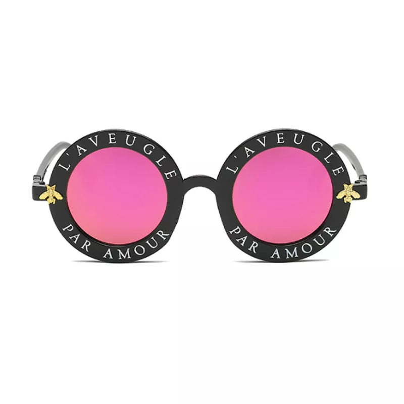 2020 New Fashion Round Frame Sunglasses Woman Vintage Sun Glasses Female Bee Design Brand Designer UV400