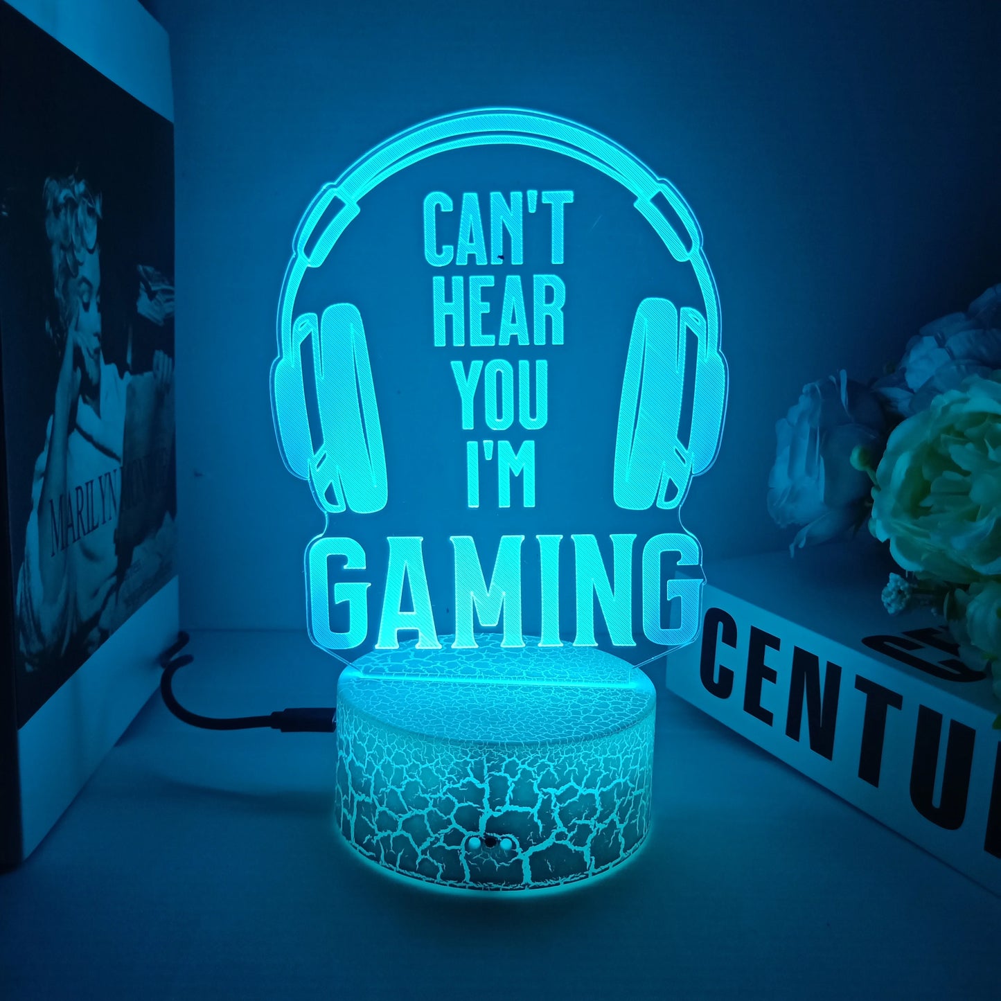 3D Night Lamp Gaming Room Desk Setup Lighting Decor Gamepad Icon LED Light Atmosphere Table Bedside Night Lamps Kids Gift