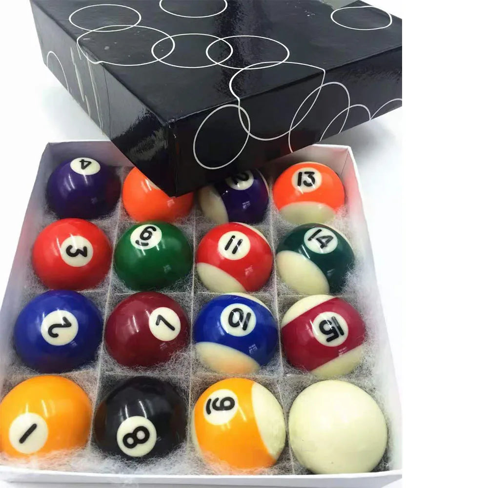 Mini Billiards Table Balls Set for Children, Polyester Resin, Complete Set, Kid, 25mm, 32mm, 38mm, 16Pcs