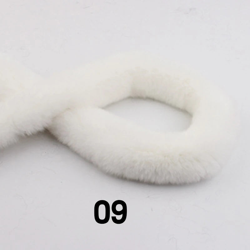 5m Thickened Artificial Rabbit Fur Trim Clothes Accessory Faux Fur Strips for Sweater Coat Hood Hat DIY Fluffy Garment Materials