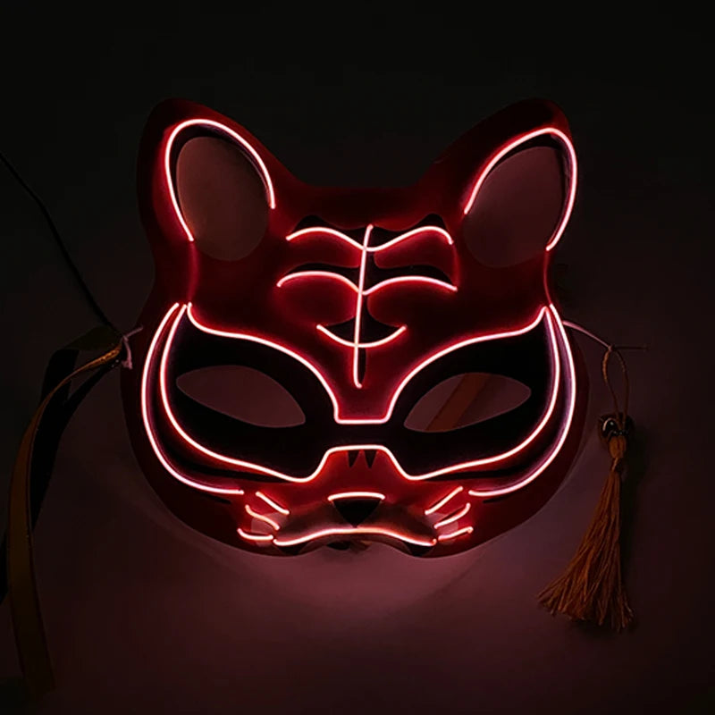 Horror Halloween Neon Mask Clown Mask Cosplay Party Costume Supplies Led Mask Masque Masquerade Party Masks Glow in the Dark