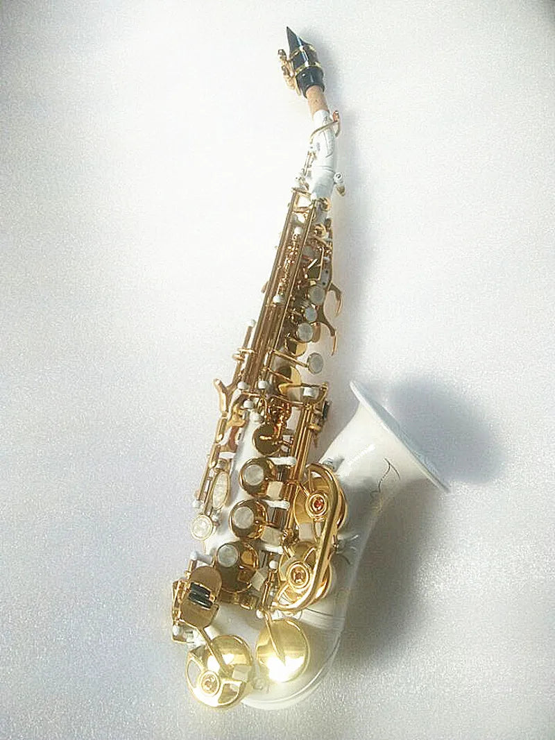 New High Quality Soprano Saxophone White Saxophone Curved Soprano Sax Complete Fittings