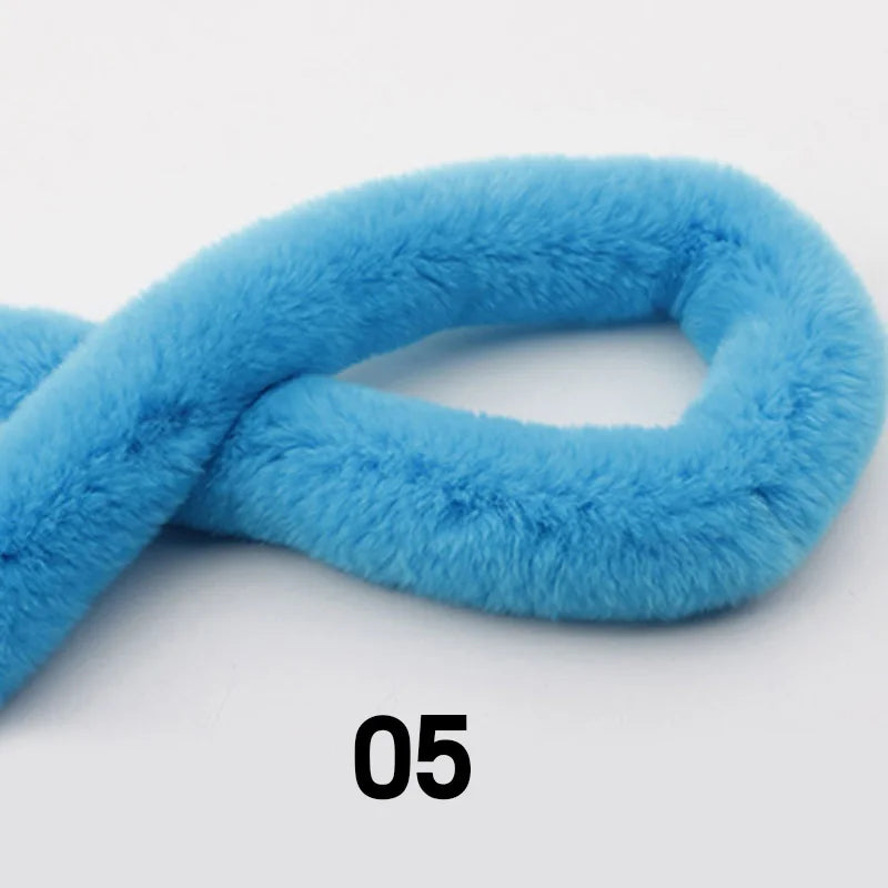 5m Thickened Artificial Rabbit Fur Trim Clothes Accessory Faux Fur Strips for Sweater Coat Hood Hat DIY Fluffy Garment Materials