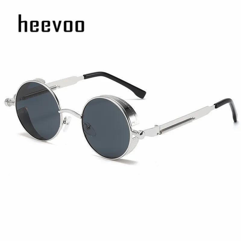 Metal Steampunk Sunglasses Men Women Fashion Round Glasses Brand Designer Vintage Sun Glasses High Quality Oculos De Sol 2021