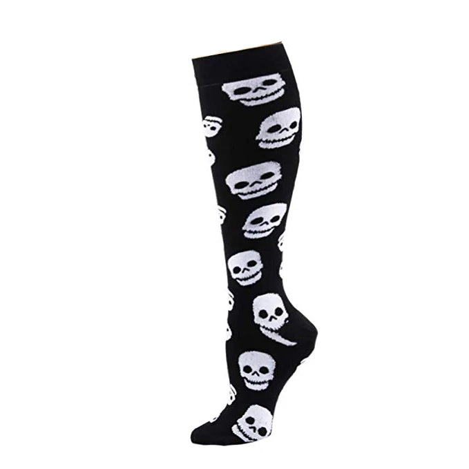 Compression Socks Women Men Outdoor Sports Halloween Series Animals Flamingo Shark Monkey Cat Bones Pressure Elastic Stockings