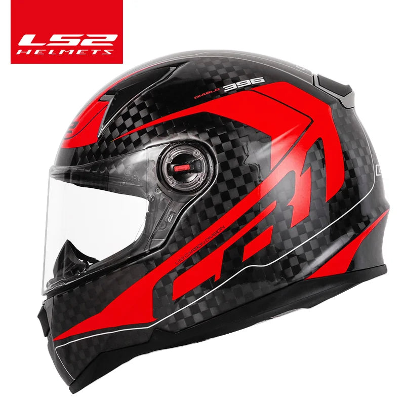 Original LS2 FF396 Carbon Fiber Motorcycle Helmet LS2 CT2 Full Face Helmets Casco Casque Moto No Pump