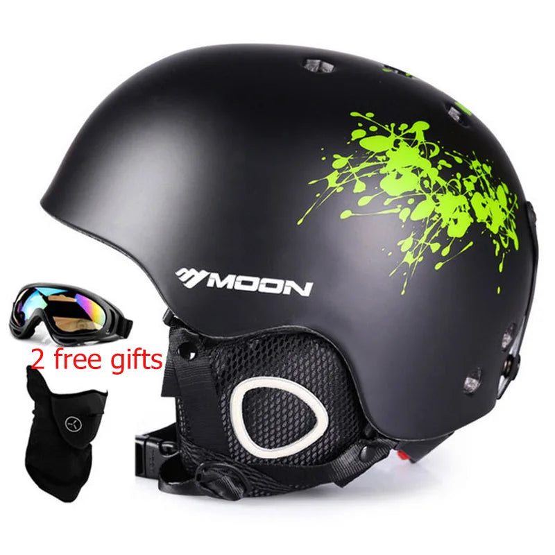 Moon CE Certification PC+EPS Adult Ski Helmet Men Women Skating Skateboard Helmet Snow Sports Snowboard Helmets With Goggles