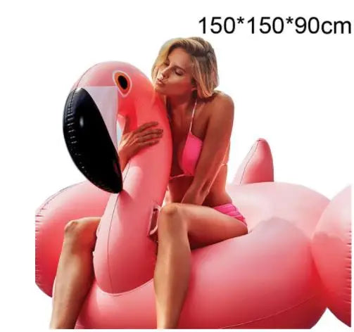 Inflatable Flamingo Swimming Pool Float Summer Island Giant Ride on Swan Swimming Lifebuoy Lounge Inflatable Pool Toy Raft