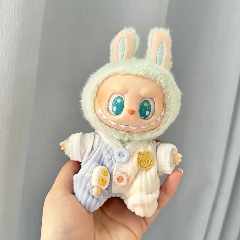Mini Plush Doll'S Clothes Outfit Accessories for Korea Kpop Exo Labubu V1 V2 Idol Dolls Goose Dinosaur Macaron Clothing Gift