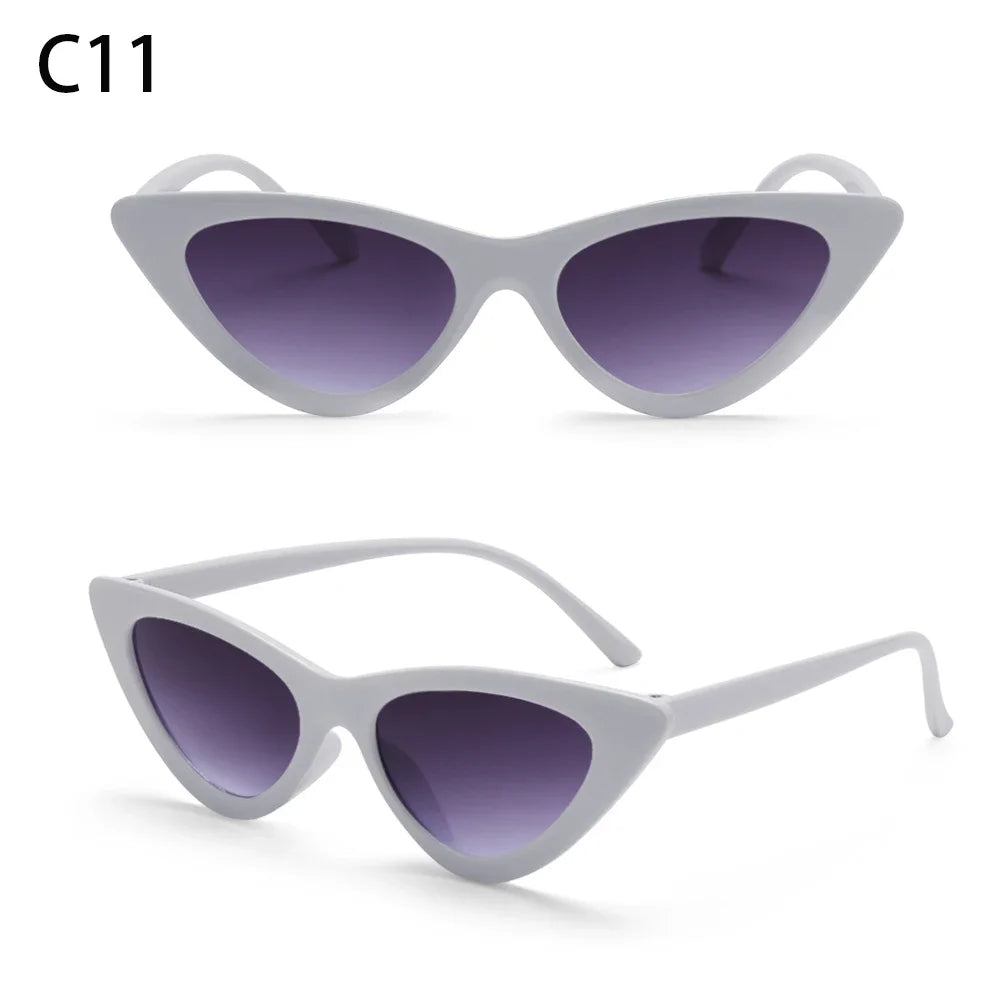 2023 Sexy Cat Eye Sunglasses Women Mirror Black Small Triangle Sun Glasses Female Lens Shades Eyewear Outdoor Driving Sunglasse