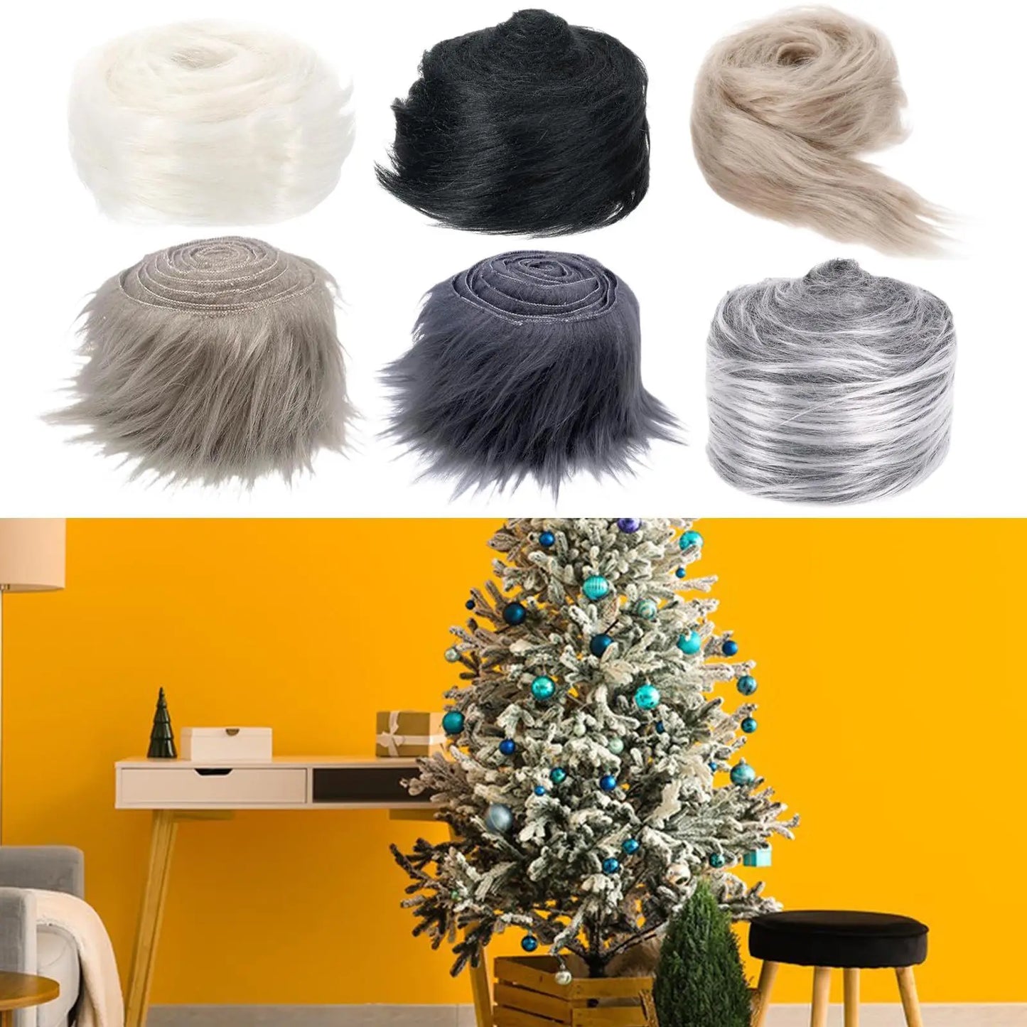 Artificial Fur Fabric Costume for Gnomes Beard Hair Clothing Christmas Tree