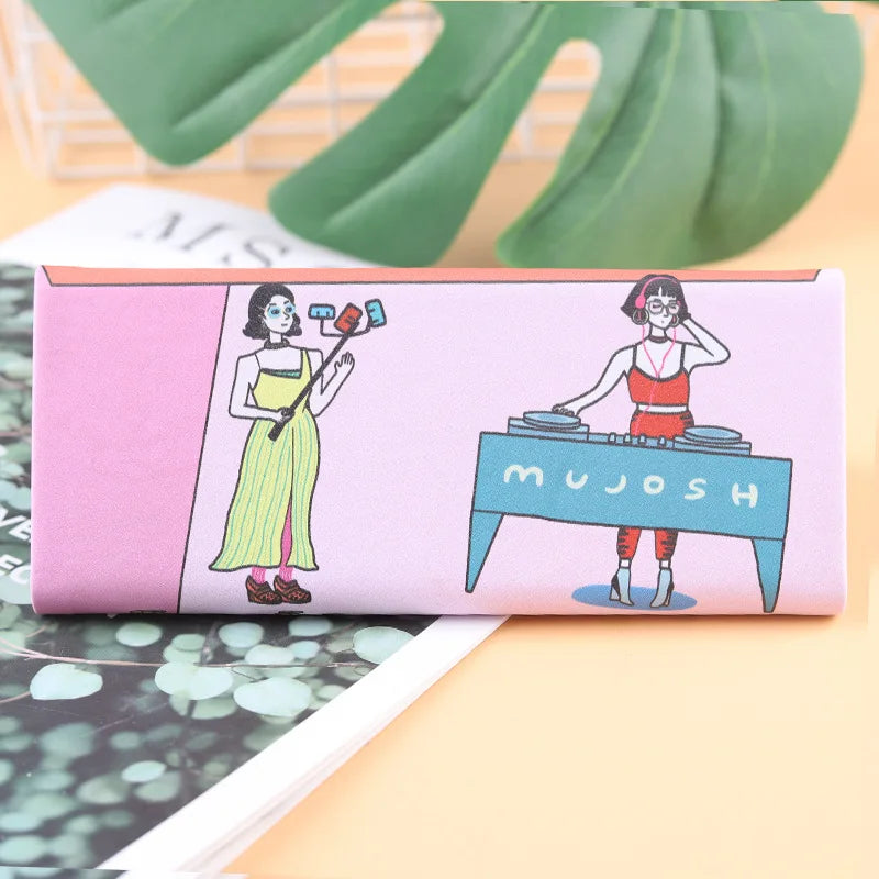 Mimiyou Top-Grade PU Spectacle Cases for Eyeglasses Fashion Folding Sunglasses Box Bag Portable Triangle Eyewear Protector