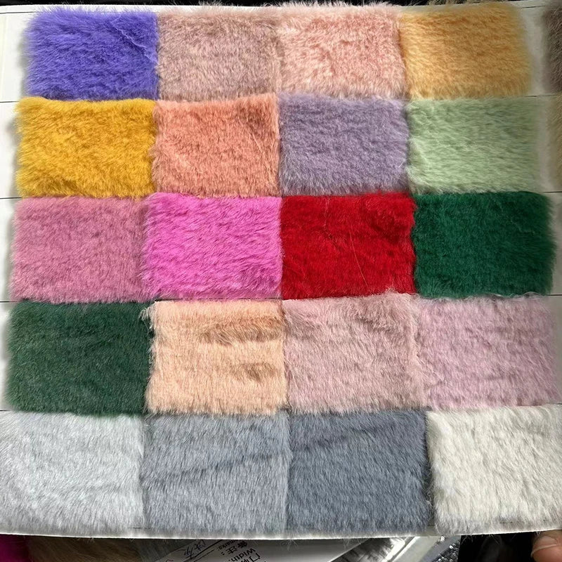 Plain Faux Fur Fabric Smooth by the Meter for Clothes Coats Dolls Sewing Thickened Imitation Rex Rabbit Plush Textile Soft Silky