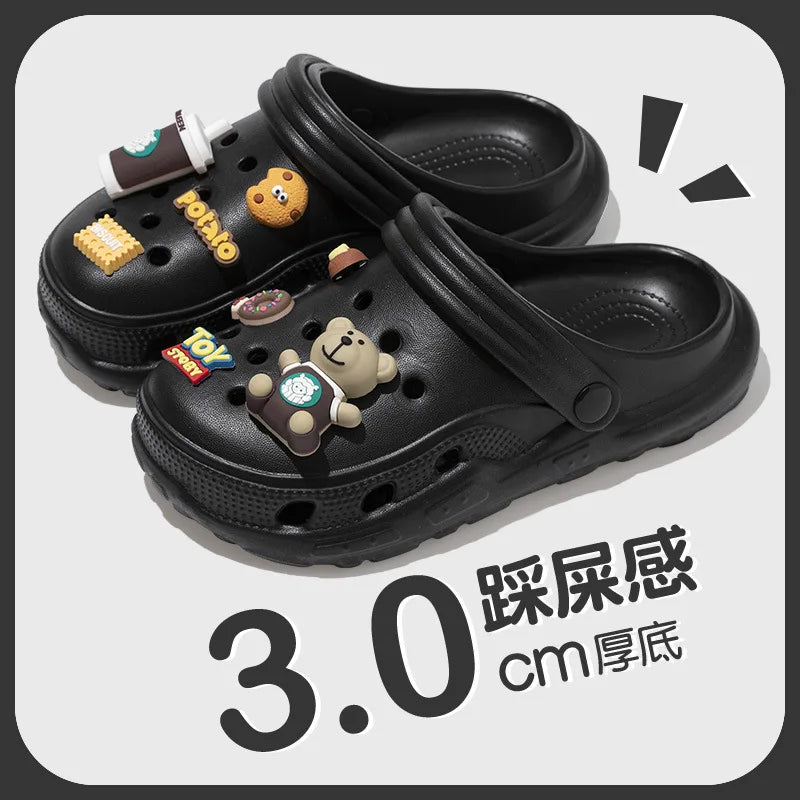 Children's Clogs for 6-18 Year Kids Sandals Cool Mules Outer Wear Summer Hole Shoes for Boys and Girls Slippers