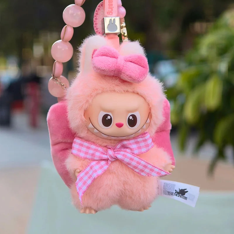 Mini Labubu Clothing Pink Bow Clothes for 10.5cm Labubu V4 the Monsters Pin for Love Series Doll Clothes Outfit Accessories