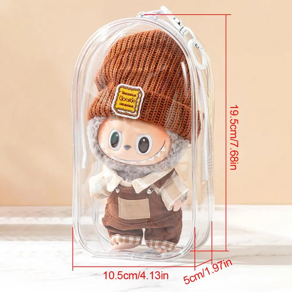 1Pc 19.5*10.5*5cm Mystery Box Storage Case Doll Organizer Box Square Plush Dolls Display Bag for Labubu Doll Accessories