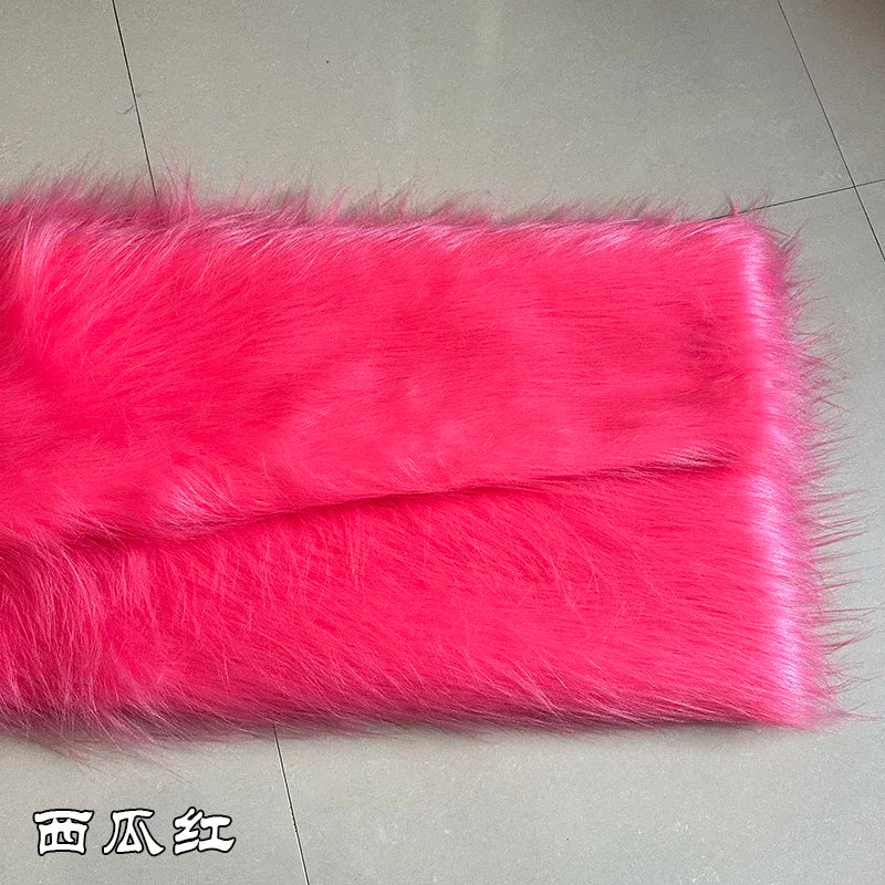 White Long Fur Long Hair Plush Fabric Fur by the Meter for Clothes Upholstery Toys Coats Doll Sewing Soft Green Faux Fur Cloth