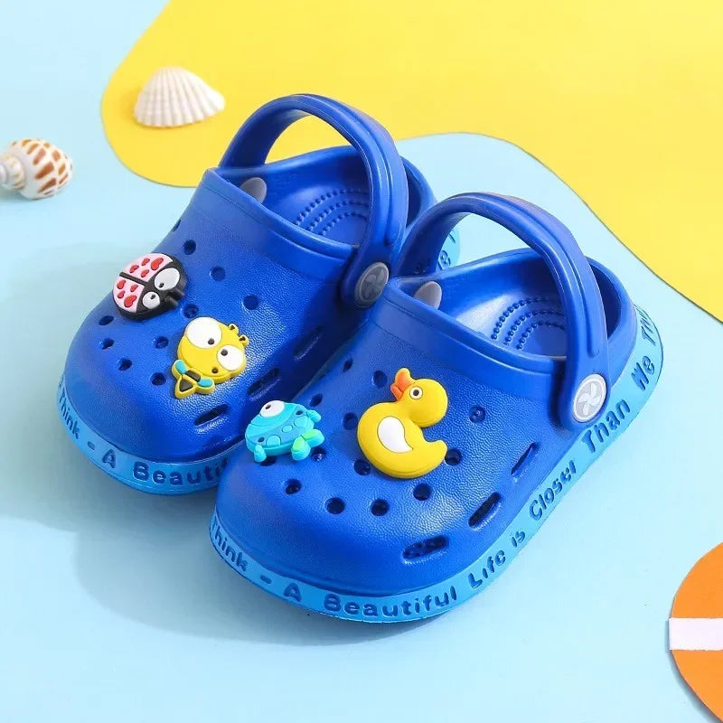 Summer Kids ShoesSandals Hole Children's Shoes Slippers Soft Anti-Skid Cartoon Design Hole Baby Shoes Sandy Beach for Boys Girls
