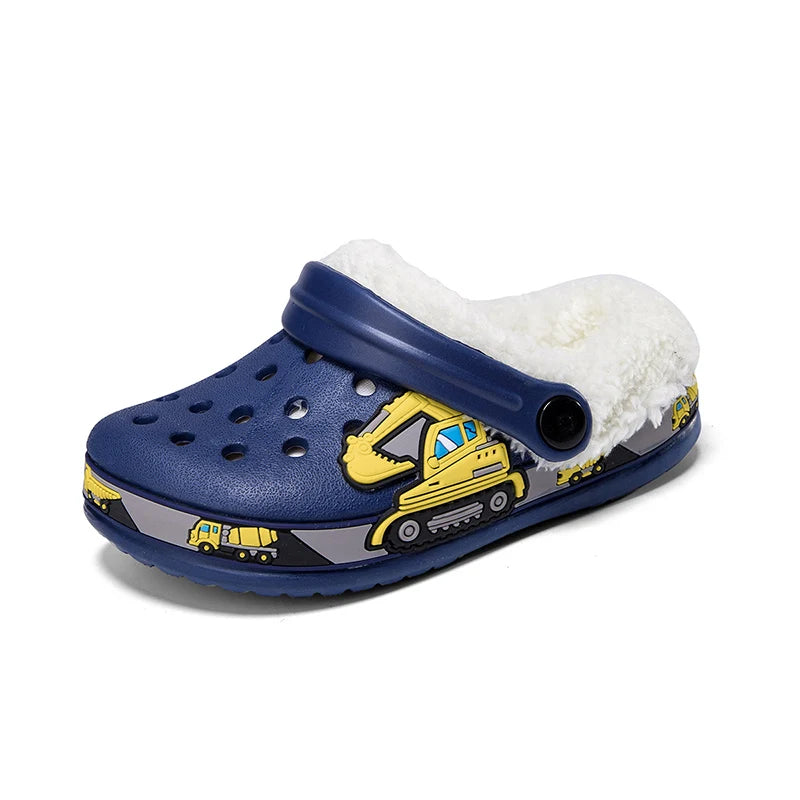 Winter Kids Sandals Fleece-Lined Non Slip Children Slippers Girls Shoes Unicornio Mules & Clogs Cartoon Cute Infant Garden Shoes
