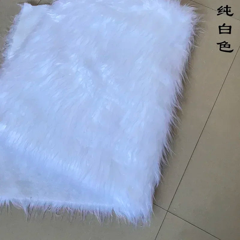 Long Hair Plush Fabric Faux Fur by the Meter for Upholstery Toys Props Decorative Cloth Diy Sewing Soft Comfortable Purple Brown