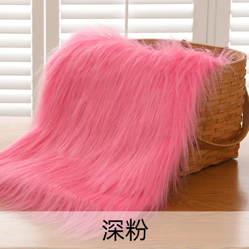 Dolls Long Plush Fabric Per Meter for Upholstery Coats Chair Cover Sewing Plain Fashion Fur Textile Needlework Thick Comfortable