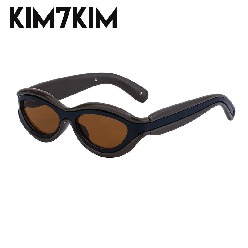 Y2k Oval Sunglasses Men Women 2025 Luxury Brand Trendy Punk Sun Glasses Male Small Frame Sunglass Streetwear Shades Gafas De Sol