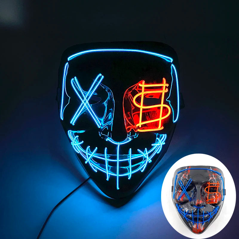 New Arrival Halloween Mask Horror Venom LED Luminous Mask Cosplay Costume Makeup Prom Party