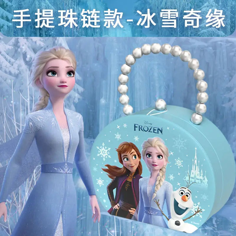 Disney Cartoon Gift Frozen Jewelry Set Princess Elsa Box Little Girl Toy Pretend Play Fashion Toys Birthday Christmas Gifts