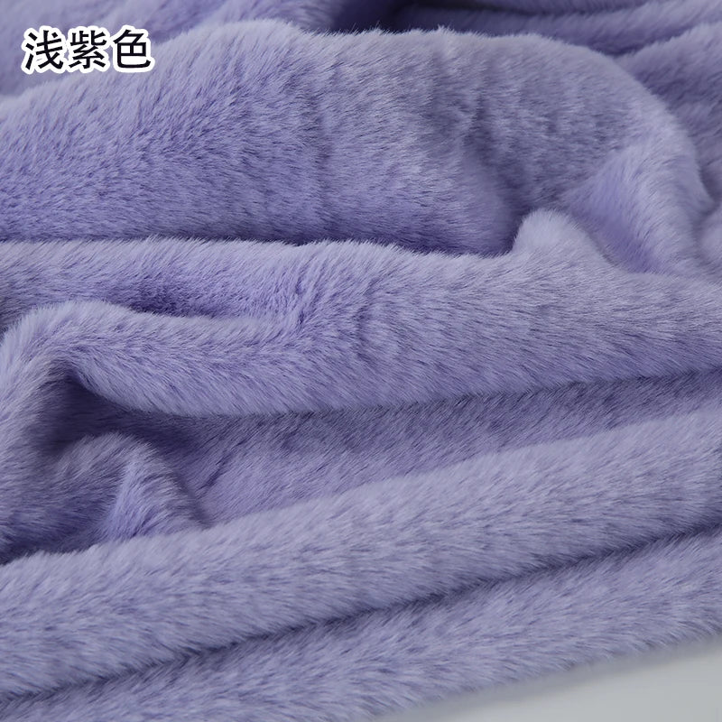 Plain Faux Fur Fabric Smooth by the Meter for Clothes Coats Dolls Sewing Thickened Imitation Rex Rabbit Plush Textile Soft Silky