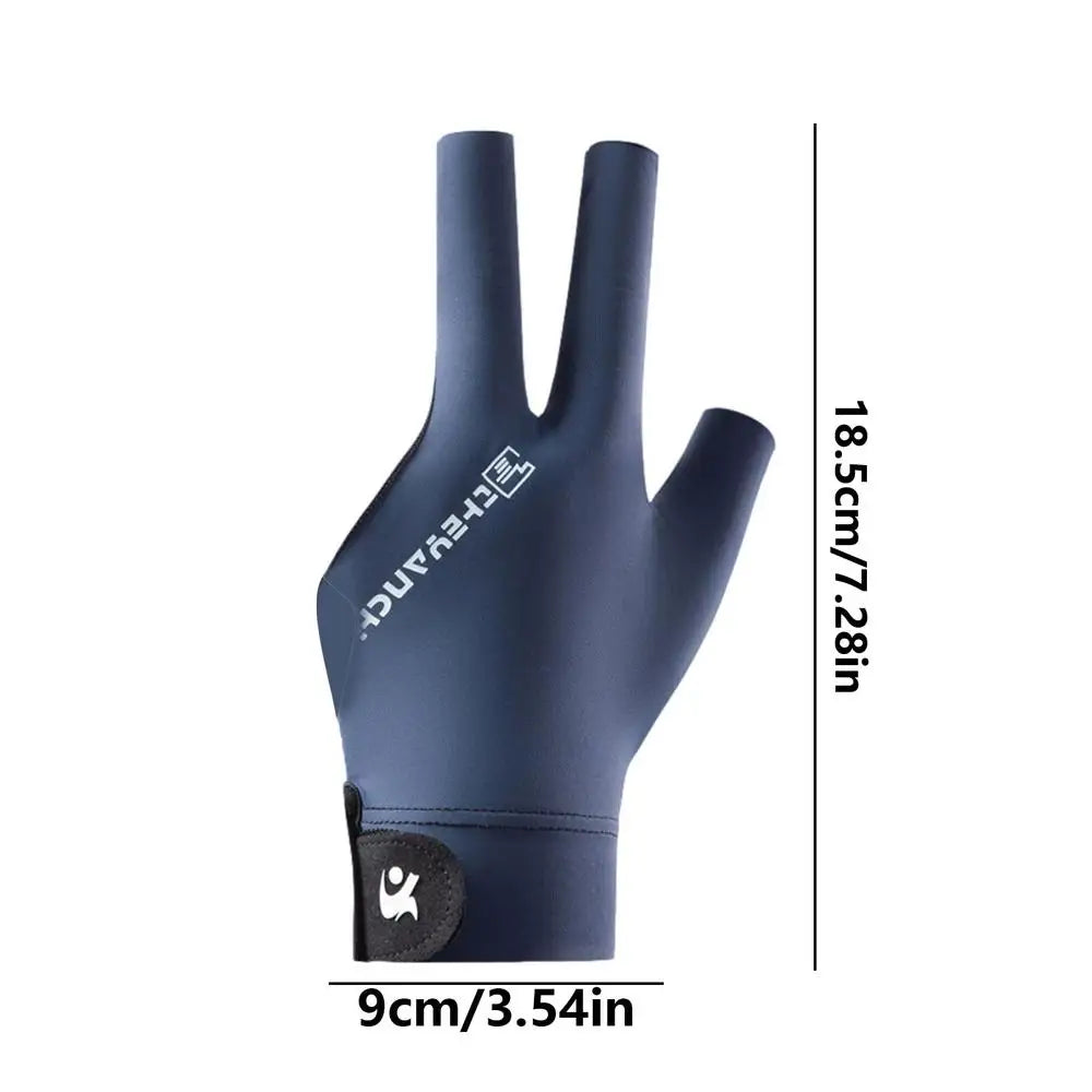 Billiards Glove Left Hand Three Finger Snooker Billiard Glove Non Slip Stickers Elasticity Billiard Training Gloves Accessories