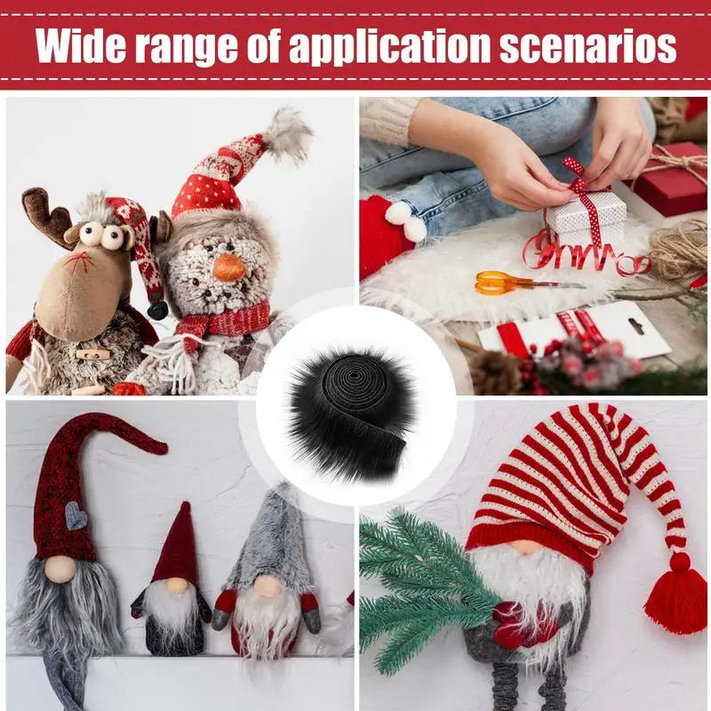 1.5M Faux Furs Costume Diy Apparel Sewing Fluffy Trim Trimming Fabric Home Decoration Sewing Costume Plush Furs Stripe Gift