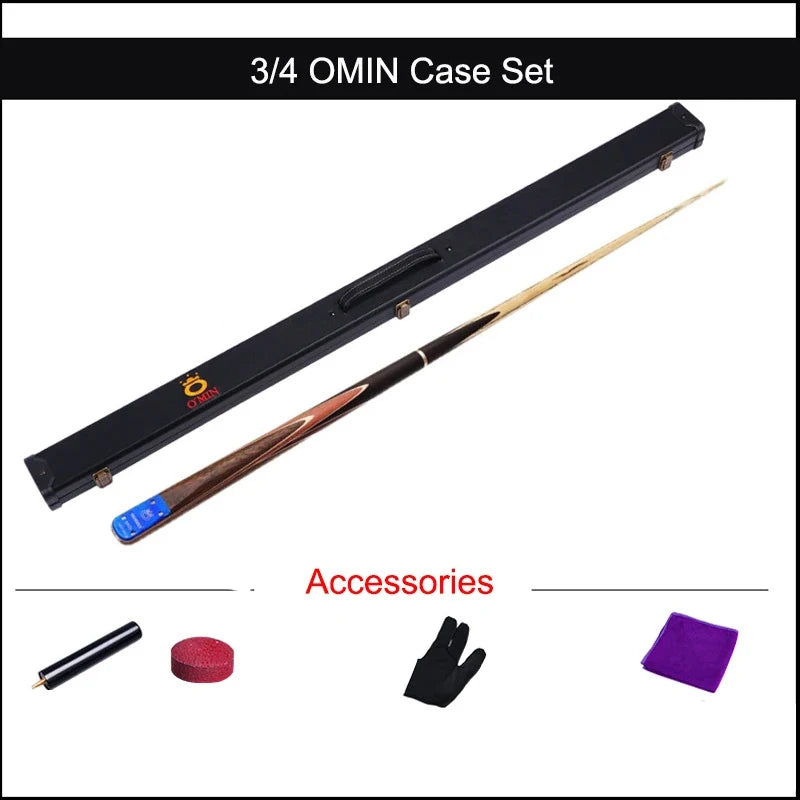 2022 New OMIN Snooker Cue 3/4 Jointed Snooker Cue Stick 9.5mm/10mm Tips With Snooker Cue Case Set 8405/8403