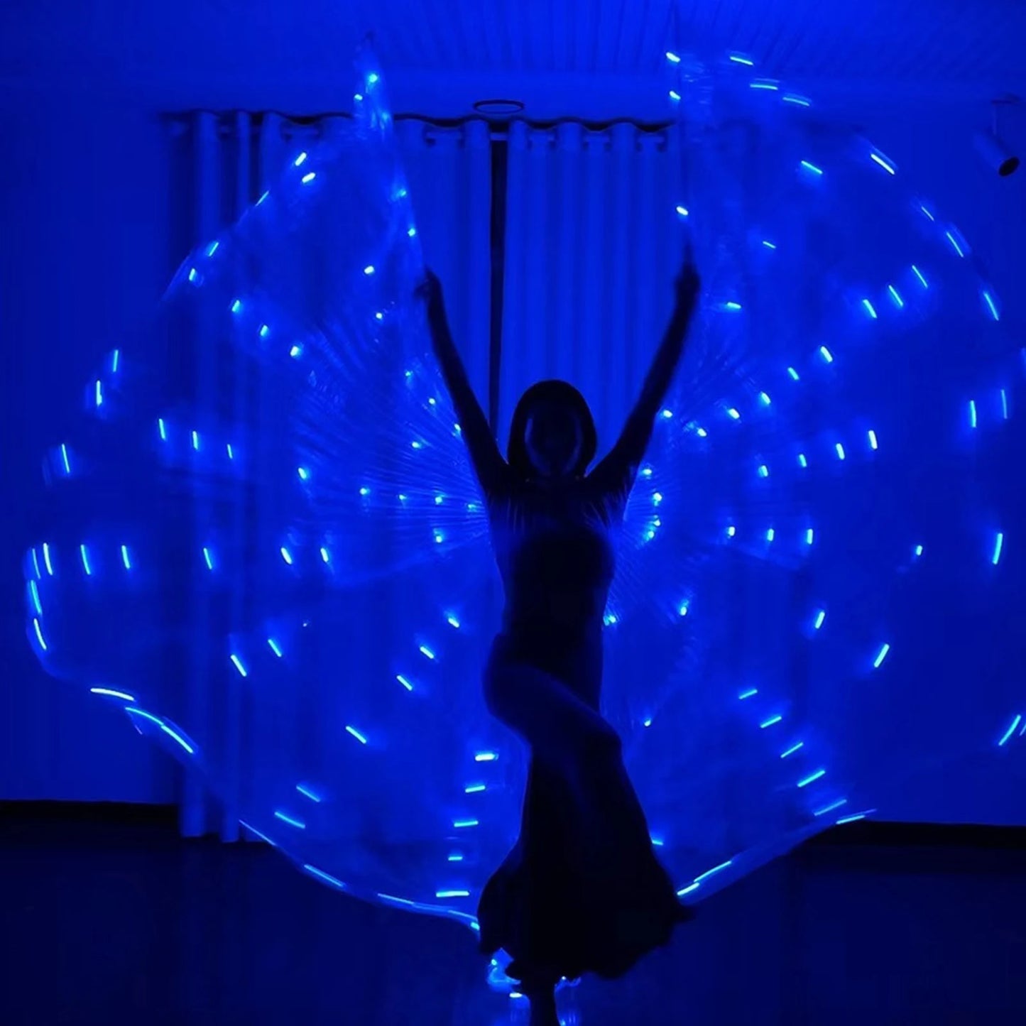 LED Isis Wings Belly Dance Wings LED Butterfly Wings Glowing Costume Performance Clothing for Carnival Halloween Christmas Party
