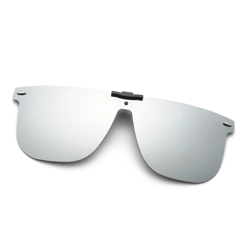 HOOLDW Men Polarized Photochromic Flip Up Clip on Sunglasses Fishing Driving Anti Glare Night Vision Glasses UV400 Women Eyewear