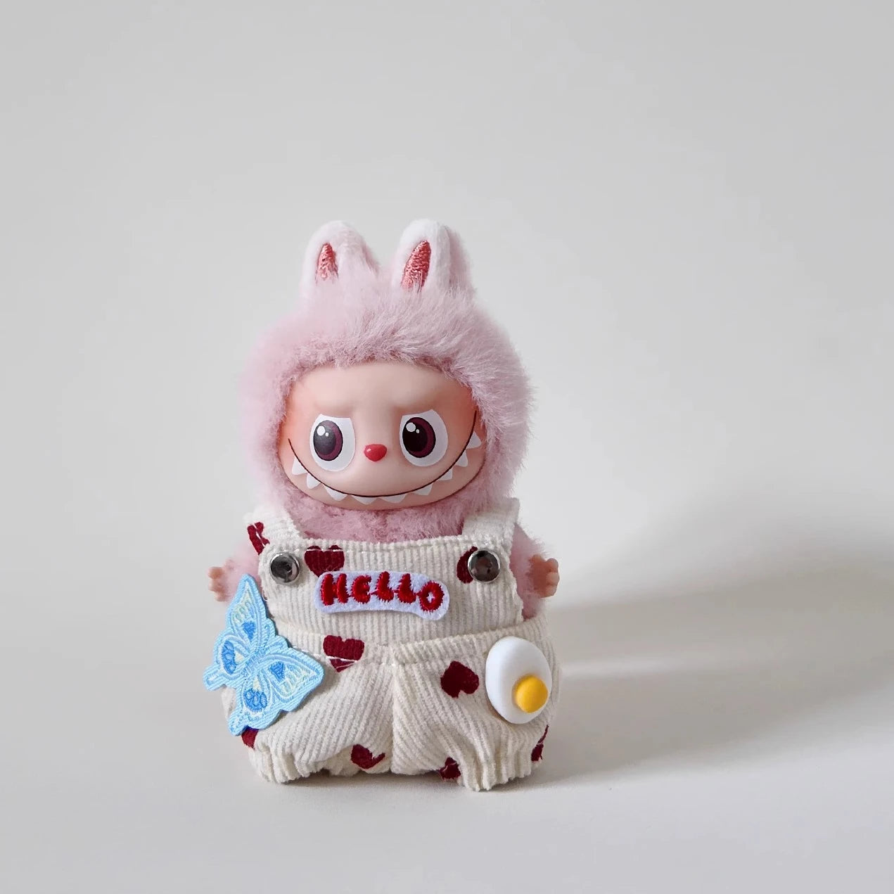 Love Overalls for Mini Labubu V4 V3 V2 V1 Clothing for Labubu 4.0 the Monsters Pin for Love Series Doll Accessories