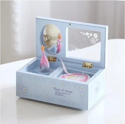 Pink Dancing Girl Music Box Ornaments Home Decor Jewelry Storage Organizer Music Box WY804