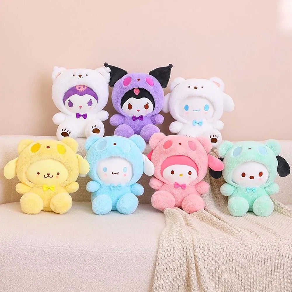 25cm Anime Sanrio Plush Doll Toys Kawaii Hello Kitty Kuromi My Melody Cinnamoroll Cartoon Cute Plush Stuffed Toy Kids Gifts