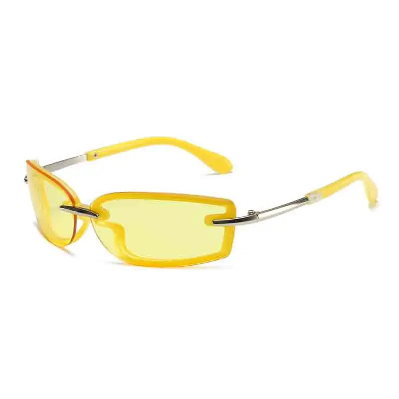 Rimless Y2K Style Sunglasses Rectangle Fashion Popular Luxury Brand Women Men Shades Rectangle Sun Glasses for Female Male UV400