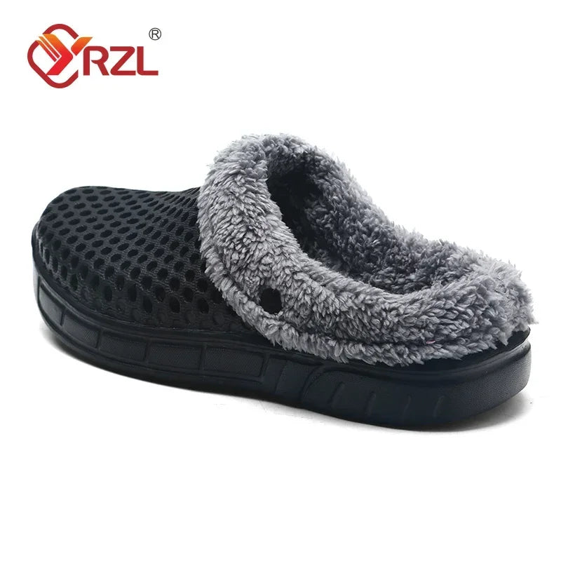 YRZL Winter Slippers Men Women Indoor Warm Shoes Non Slip Cotton Pantoffels Casual Clogs Slip on House Floor Slippers for Men