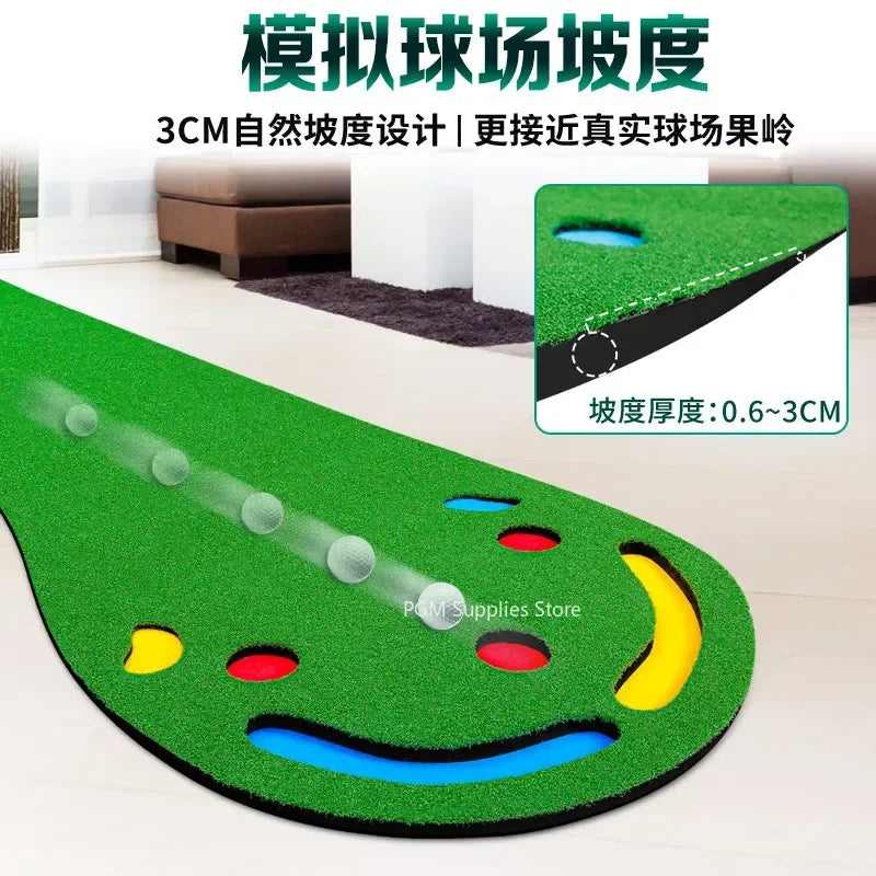 PGM Golf Green Home Golf Putting Mats 300x90cm Portable Putting Practice Aids Professional Indoor Putting Practice Golf Trainer