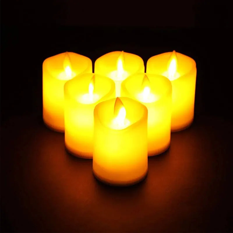 6Pcs LED Flameless Candles Flickering Battery Operated Pillar Candles Tealight Led Halloween Christmas Weddings Home Decor