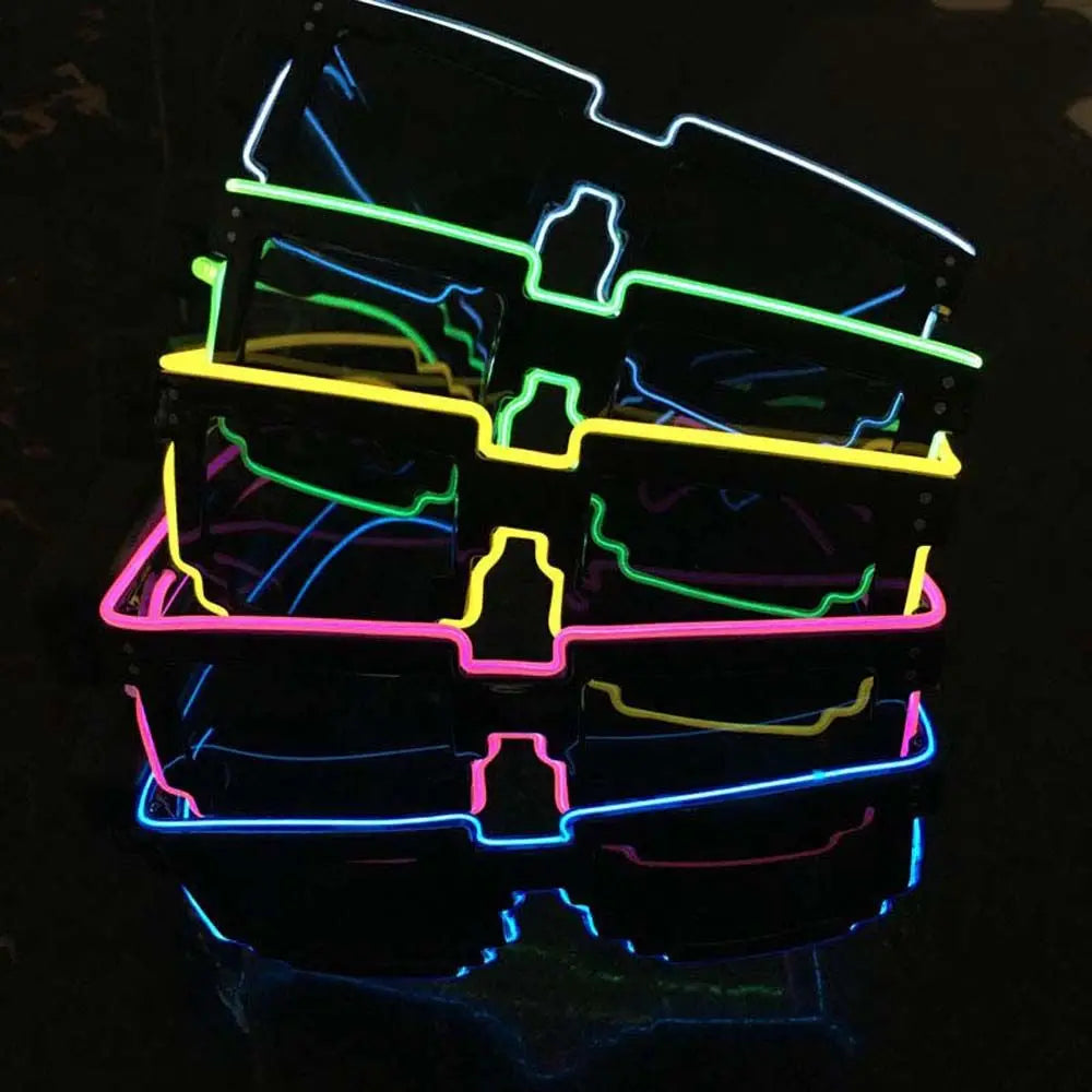 Cosplay Decorations Party Props Glowing Flashing Glowing Sunglasses Mosaic Glasses Led Light Up Glasses LED Luminous Glasses